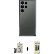 Cepte Toptan Galaxy S24 Ultra Vadi Minimal - Siyah Joko Magic 5d Hayalet Cam + Derin Mor Bilvis Titan Kamera Lens
