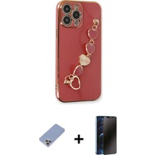 Cepte Toptan iPhone 13 Pro Max Nova Işık Prime - Siyah 3D Antistatik Hayalet Cam Ekran Koruyucu + Koyu Yeşil Metal Kamera Lens Koruma Cam