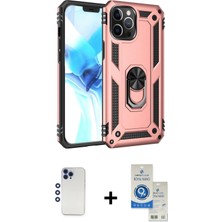 Cepte Toptan iPhone 12 Pro Max Ahenk Klasik Koleksiyonu - Şeffaf Royal Nano Ekran Koruyucu + Lacivert Shine Kamera Lens