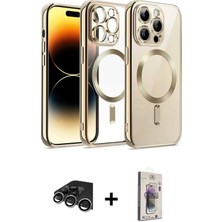 Cepte Toptan iPhone 13 Pro Max Nova Işık Özel Seri - Siyah Bilvis 3D Cam Ekran Koruyucu + Gümüş Raze Metal Kamera Lens