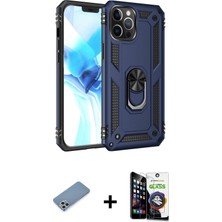 Cepte Toptan iPhone 12 Pro Max Ahenk Klasik Koleksiyonu - Şeffaf Temperli Cam Ekran Koruyucu + Gümüş Shine Kamera Lens Koruma Cam