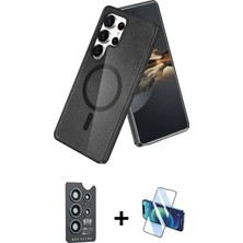 Cepte Toptan Galaxy S25 Ultra Nova Asil Prime - Siyah 3D Antistatik Seramik Nano Ekran Koruyucu + Lacivert Bilvis Titan Kamera Lens