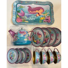 Mavi Su Dünyası Kutuda Oyuncak Metal Çay Seti 13 Parça