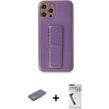 Cepte Toptan iPhone 12 Pro Yörünge Yansıma - Şeffaf Uv Polymer Nano Ekran Koruyucu + Mavi Renkli Kamera Lens Koruma Cam