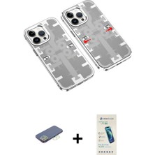 Cepte Toptan iPhone 13 Pro Max Ufuk Doku Prime - Şeffaf Pasifik Cam Ekran Koruyucu + Yeşil Renkli Kamera Lens Koruma Cam