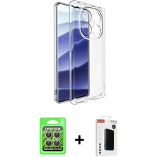 Redmi Note 14 Pro 4g Zirve Doku - Şeffaf Hayalet Polymer Nano Ekran Koruyucu + Gümüş Raze Metal Kamera Lens