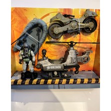 Mavi Su Dünyası Kutulu Asker Seti Helikopter Bot Motorsiklet 4' Lü Set