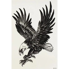 Büyük Boy Geçici Kartal Tattoo - Suya Dayanıklı Gerçekçi Kartal Figürlü Geçici Dövme 9X19 cm