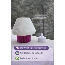 EVORADECO Mini Abajur Dekoratif Gece Lambası – LED Tealight Mum Dahil, Modern Spiral Tasarım, Pilli