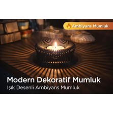 Triforge3D Modern Dekoratif Mumluk Işık Desenli Ambiyans Mumluk – Minimal Tasarım Küçük Mum Uyumlu