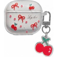 Adige Huawei Freeclip 2 Kılıf Silikon Şeffaf Figürlü Kiraz Fiyong