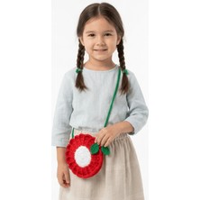 BB Bi Butik Shop El Yapımı Örgü Çiçek Desenli Kız Çocuk Omuz Çantası