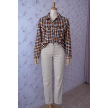 Aleksandrit Butik Turuncu Oduncu Kareli Mevsimlik Gömlek