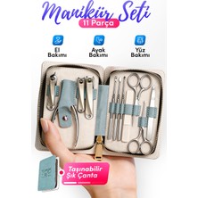 7go 7gm-S1 Profesyonel Manikür Seti 11 Parça – Çelik Tırnak Bakım Seti, Paslanmaz Çantalı Pedikür Seti