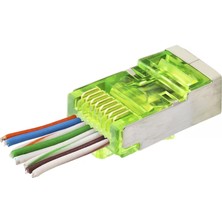 Skygo CAT6E Ez RJ45 Metal Konnektör 100 Adet Plastik Kutu - Yeşil ND2417