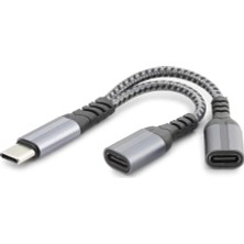 Skygo Type-C To 2*type-C F Kablo Car Şarj 100W Siyah GJ-017