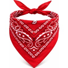 Skygo Kırmızı Kovboy Fuları Çocuk Bandana Western Desenli Boyun Fuları