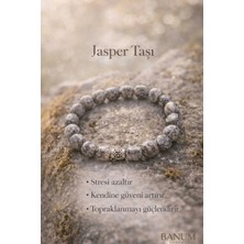 Banum Luxury Doğal Jasper Taşlı El Işi Tasarım Unisex Bileklik