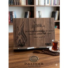 İskender Wood Ahşap Masa Üstü Ahşap Kuran Rahlesi Hediyelik Kitap Okuma Standı Tablet Tutucu