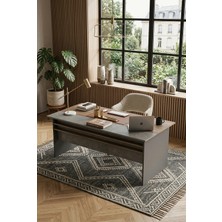 Robin Home Berlin A Ofis Çalışma Masası 180CM*90CM Kahve-Beton-Antrasit Vs1-Cga