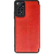 Esranın Dünyası Newface Xiaomi Redmi Note 12 Pro 4g Kılıf Flip Cover - Kırmızı