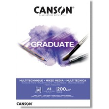 Kitabevimden Canson Çizim Bloğu Graduate Mıx Medıa Beyaz 20 Syf A5 200 gr