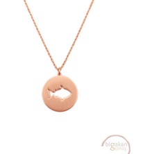 Bigakan  Balık Madalyon Burç Kolye 925 Ayar Gümüş 45 cm Kadın Rose Kaplama