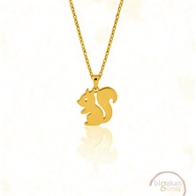 Bigakan  Tatlı Sincap Kolye 925 Ayar Gümüş 45 cm Kadın Altın Kaplama