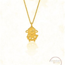 Bigakan  Sevimli Kuzu Kolyesi 925 Ayar Gümüş 45 cm Kadın Altın Kaplama