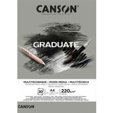 Kitabevimden Canson Çizim Bloğu Graduate Mıx Medıa Gri 30 Syf A4 220 gr