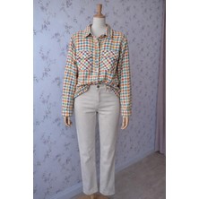 Aleksandrit Butik Beyaz Mevsimlik Oduncu Gömlek