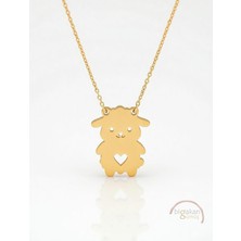 Bigakan  Minik Kuzu Kolye 925 Ayar Gümüş 45 cm Kadın Altın Kaplama