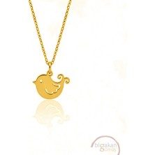 Bigakan   Serçe Kolye Ucuz Modern  KOLYESI925 Ayar Gümüş 45 cm Kadın Altın Kaplama