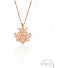 Bigakan  Sevimli Peri Kolyesi 925 Ayar Gümüş 45 cm Kadın Rose Kaplama