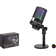 Esranın Dünyası Profesyonel Rgb Mikrofon 192 Khz / 24 Bit Kondenser Kayıt Seti Type-C - Siyah ME6SB