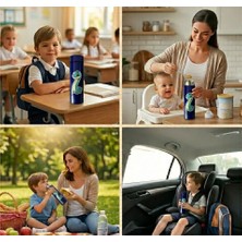 Promopanya Mavi Uzun Süre Yalıtım Sağlayan Çocuk Termosu (Bebek Mama TERMOSU-12SAAT-DINO Resimli,isme Özel-Kişiye Özel-Kişiselleştirilebilir,isim Yazılabilir)