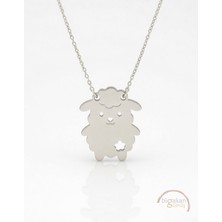 Bigakan  Neşeli Kuzu Kolye 925 Ayar Gümüş 45 cm Kadın Beyaz Renk