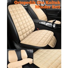 Rebols Premium Ortopedik Oto Koltuk Minder Seti-Koltuk Koruma Kılıfı-Ön ve Arka Tam Set