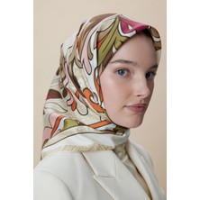 Maisa Sera Tivil Ipek Eşarp 90*90 cm - Kahverengi