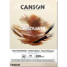 Kitabevimden Canson Çizim Bloğu Graduate Mıx Medıa Natural 30 Syf A5 220 gr