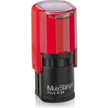 Kitabevimden Mobi Stamps Yuvarlak Kaşe Printer Otomatik 24 mm Kırmızı-Mavi-Siyah R 24