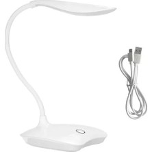 Skygo Ayarlanabilir Beyaz Renk Dokunmatik Şarjlı Masa Lambası