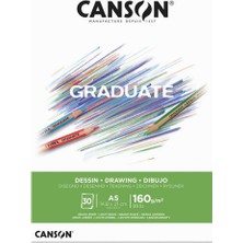 Kitabevimden Canson Çizim Bloğu Graduate Dessın Beyaz 30 Syf A5 160 gr