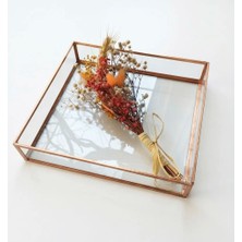 Güven Kare Cam Tepsi Sunum Nişan Servis Tepsisi