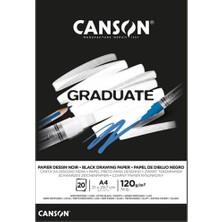 Kitabevimden Canson Çizim Bloğu Graduate Cangrad Siyah 20 Syf A4 120 gr