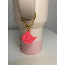 Stanley Kedi Söz Yazılı Quencher Termos Bardak Aksesuarı Zincirli Dekoratif Süs