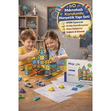 Toyfest Magnetic 77 Parça Manyetik Yapı Blokları Eğitici Zeka Oyunu Montessori Seti Mini Kare Parça 5.5 cm