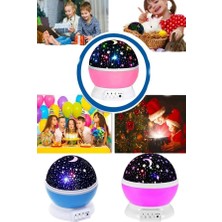 Astraltech Renkli Yıldızlı Gökyüzü Projeksiyon Gece Lambası Pilli ve USB Kablolu