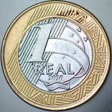 Banknoting Brezilya 1 Real 2020 Bimetal.