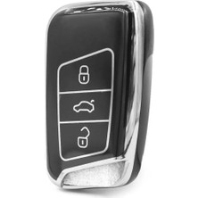 Barkas Elektronik Skoda Superb Kodiaq Keyless Go Nano Anahtar Koruma Kılıfı Siyah Gümüş